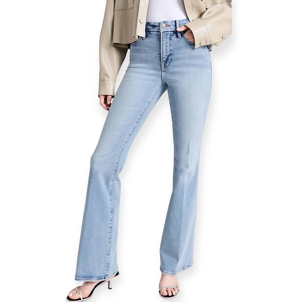 Good American Light Blue Flare Jeans